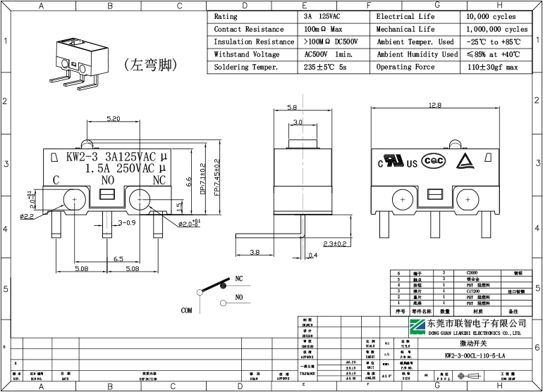 KW2-3-00CL-110-5-LA